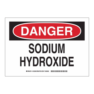 Señal de Advertencia Química de Hidróxido de Sodio Brady Danger, Impresa con UV, para Montaje en Pared, para Laboratorios y Fábricas - Product Image 2