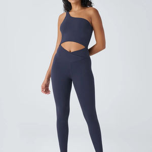 Combinaison décontractée unie pour femme, style le plus récent, sans couture, dos nu, pour le yoga, vente en gros personnalisée - Product Image 2