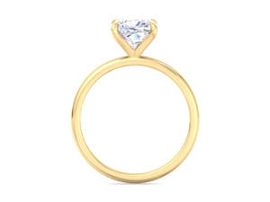 Bague de fiançailles solitaire en diamant de laboratoire taille coussin, classique en or, bague de mariée minimaliste - Product Image 4