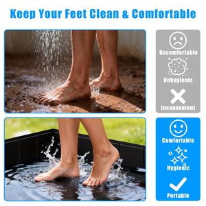 Doccia da Campeggio Portatile in PVC Pieghevole da 41 Pollici con Tubo di Scarico per Escursioni e Camper - Product Image 4