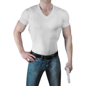 Chemises de compression ajustées pour l'extérieur, avec poches latérales pour holster, haute qualité, pour port discret - Product Image 2