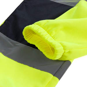Pantalon de survêtement jaune haute visibilité pour homme, taille élastique, bandes réfléchissantes, poches latérales, style vêtement de travail, respirant, idéal pour le printemps - Product Image 3