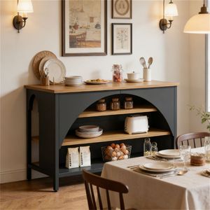 Isola da Cucina con Scaffale Portaoggetti e Armadietto Portaposate, Soluzione Pratica per l'Organizzazione della Cucina - Product Image 1