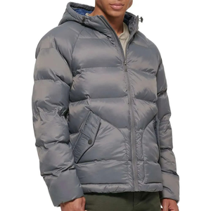 Hot Selling Waterproof Men's Puffer Jacket Winter Customised <b>Colour</b> Logo Zipper Crocheted Technique 100% Nylon Stand Own Style - Product Image 4