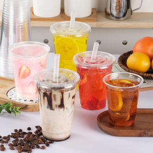 Gobelets à café glacé jetables transparents de 24 oz, écologiques, compostables, sans BPA, avec couvercles plats, biodégradables, anti-fuite, recyclables, pour boissons froides - Product Image 2