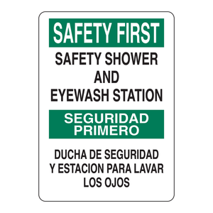 Panneau bilingue pour station de douche de sécurité et de rinçage des yeux pour laboratoires et sites industriels - Product Image 3
