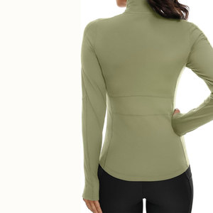 High Stretch Knit <b>Women's</b> Training <b>Jacket</b> Fitness <b>Jacket</b> <b>Women</b> Full zip Yoga Training Custom Clothing Factory Custom Activewear - Product Image 2