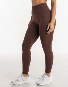 Nouveauté : Ensemble 2 pièces personnalisé marron OEM pour femme – Leggings froncés souples et extensibles à taille haute pour femme - Product Image 5