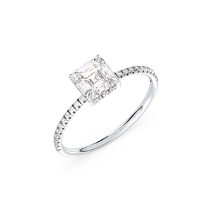 Anillo de Diamante Cultivado en Laboratorio REYES de Alta Calidad, Corte Asscher, 1.32 Quilates, Regalo de Aniversario, Oro Blanco Sólido de 14K, Certificado IGI, Joyería Fina - Product Image 1