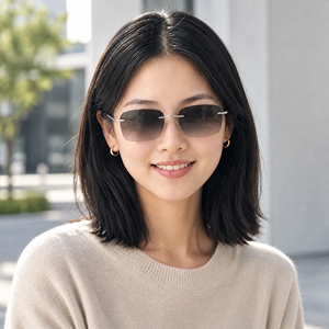 Frameless Eyeglasses Anti Blue Light UV420 Square Titanium Lightweight Pure Titanium Custom Rx Designer - Product Image 5