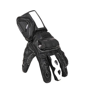 Gants de moto en cuir de vachette à doigts entiers avec protection rigide des articulations, paume antidérapante, imperméables, séchage rapide, imprimés, pour le sport - Product Image 2