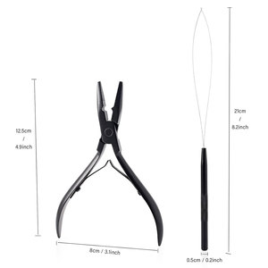 Hair <b>Extension</b> Pliers Stainless Steel <b>Extension</b> Installation Tool For Beads Links And Hair Styling Applications - Product Image 4