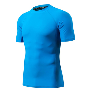 OEM Men Rash Guard T <b>Shirt</b> <b>Compression</b> Short Sleeve Swim <b>Shirt</b> UV Protection Custom Logo Wholesale Bulk - Product Image 1