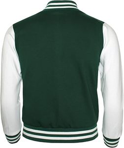 Chaqueta Varsity Verde y Blanca para Hombre con Cierre de Botones, Estilo Preppy, Corte Regular, para Otoño - Product Image 6
