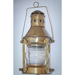Vintage <b>Brass</b> Cylindrical <b>Lantern</b> with Glass Panel Durable Finish for Home Decoration - Product Image 6
