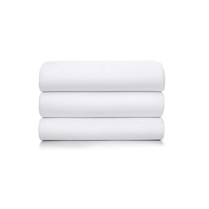 White 210 TC Cotton <b>Bed</b> Sheet <b>Set</b> Luxury 3-Piece Simple Style for <b>Full</b> Double Hotel & Home Use - Product Image 2