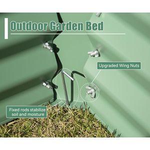 Fioriera Grande in Metallo Zincato 6x3x1ft, Vaso Rialzato da Esterno per Fiori e Verdure, Contenitore per Frutta - Product Image 5