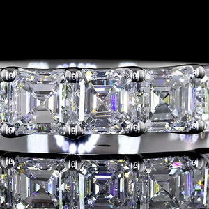 Bague de fiançailles et de mariage classique en diamant taille Asscher cultivé en laboratoire, en or 10K, 14K, 18K ou en argent 925, 935 - Product Image 2