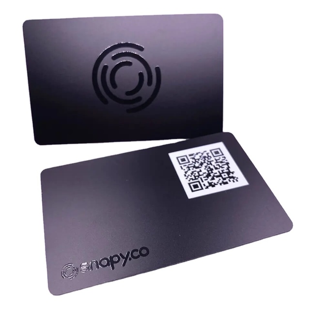 Personalized Custom Full Black Matte Finish Social Media RFID Smart PVC Digital NFC Business Card