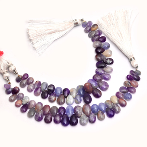 Pierre précieuse Hackmanite rare, forme poire lisse, 6x4mm-8x10mm, couleur changeante naturelle, perles Hackmanite pour bijoux. - Product Image 3