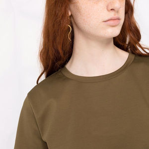 Camiseta Casual para Mujer, 100% Algodón, Transpirable, Corte Holgado, Estilo Veraniego, Diseño Liso, Alta Calidad, Venta al Por Mayor - Product Image 3