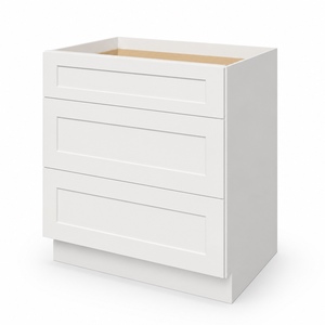 Meuble bas de rangement OEM 33 pouces blanc Shaker à 3 tiroirs RTA Vente en gros Usine Vietnam - Product Image 2