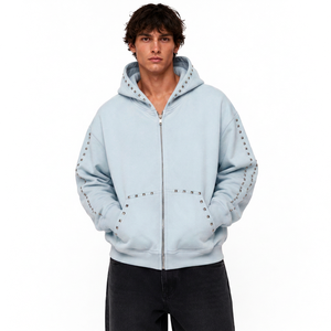 Sweat-shirt à capuche surdimensionné en molleton de coton épais pour homme, personnalisable avec impression au dos pour marque de vêtements - Product Image 3