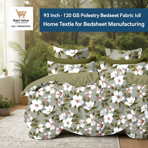 ผ้าปูที่นอนโพลีเอสเตอร์ขนาด 93 นิ้ว 120 GSM แบบม้วน สำหรับผลิตผ้าปูที่นอน - Product Image 3