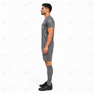 Maillot de foot pour homme, impression par sublimation, tissu performant à sublimation intégrale, manches courtes, et short de foot athlétique. - Product Image 3