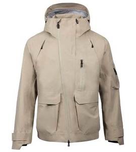 Veste coupe-vent à capuche unisexe avec logo personnalisé, imperméable -Tex 10 000 mm, écologique, softshell, pour le camping, la randonnée, le ski - Product Image 1
