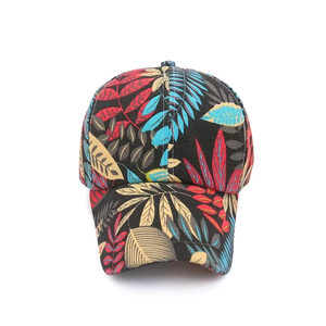 Unisex 6-Panel <b>Snapback</b> <b>Cap</b> Leaf Pattern Digital Printing Adjustable Casual Hat Spring Summer Adult Canvas <b>Cap</b> - Product Image 3
