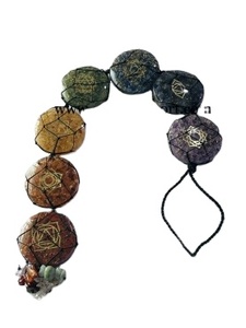 7 Chakra Tumble Car Hanging Semiprecioso Hanging Tumble Stones Cristales curativos para la decoración del hogar y el colgante del coche - Product Image 3