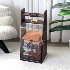 Elegante Quemador de Incienso de Madera con Estuche de Almacenamiento de Acrílico Transparente, Diseño de Mezquita, Perfecto para Aromatizar y Decorar el Hogar Moderno - Product Image 1
