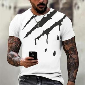 T-shirt à manches courtes pour homme, col rond, coupe classique, tricoté, décontracté, 100% coton, respirant - Product Image 1