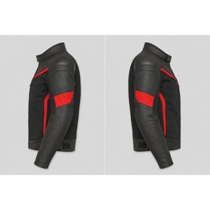 Custom Ducati Style Motorcycle Riding <b>Jacket</b> Genuine Cowhide Leather & Cordura Textile Protective Biker <b>Racing</b> <b>Jacket</b> - Product Image 3