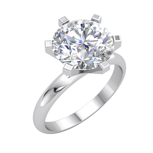 Anillo de Compromiso y Boda de Lujo Divya Creations para Mujer, con Diamante Cultivado en Laboratorio, Color E, Corte Brillante, Plata 925, Bañado en Rodio - Product Image 1