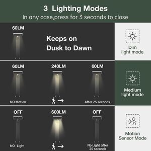 Outdoor LED Solar Pathway <b>Lights</b> Dusk-to-Dawn Photocell <b>Motion</b> Sensor Landscape Path <b>Light</b> 1985 - Product Image 5