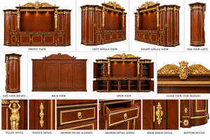 Premium <b>Teak</b> Wood Hand-Carved Baroque Living Room Furniture Luxury French Style Handcarved Wooden <b>TV</b> Cabinet <b>TV</b> <b>Stand</b> London - Product Image 6