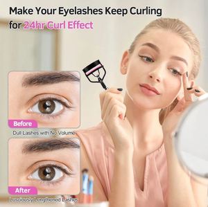 Kit de recourbe-cils pour femmes – Recourbe-cils noir-rose et ensemble de pinces à extensions de cils noires |   Acier au carbone de haute qualité, robuste - Product Image 6