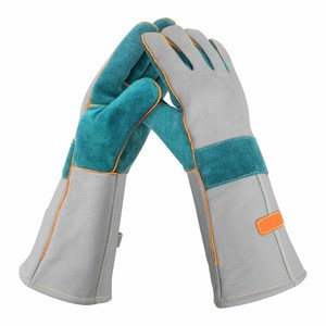 Gants de soudure en cuir pleine fleur et croûte de cuir, nouveau design, avec logo personnalisé, résistants à l'abrasion et à la chaleur, pour la lutte contre les incendies, la grillade et le barbecue - Product Image 2