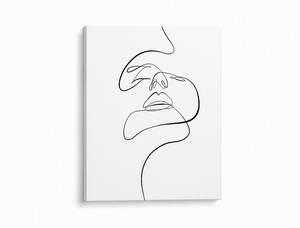 Peinture sur toile d'un visage en ligne continue, art minimaliste, <span class=keywords><strong>portrait</strong></span> de <span class=keywords><strong>femme</strong></span> en <span class=keywords><strong>noir</strong></span> <span class=keywords><strong>et</strong></span> <span class=keywords><strong>blanc</strong></span>, art mural - Product Image 1