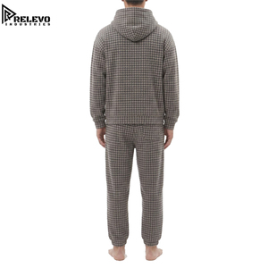 Men Patterned Fashion Tracksuit, Complete Two-Piece Set Featuring a Full-Zip Hooded Sweatshirt and Matching <b>Jogger</b> Sweatpants - Product Image 2