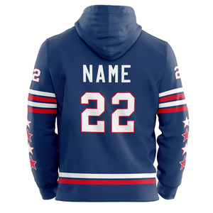 Personalized Hockey Hoodies With Laces Collar Custom Logo Hoodies Sublimation <b>Ice</b> Hockey Hoodies - Product Image 3