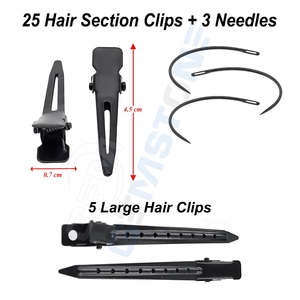 Professional Hair Extension Tool <b>Kit</b> Set – Micro <b>Beads</b> Pliers Loop Needle \ Section Clips & Accessories – Hair Installation Tool - Product Image 3