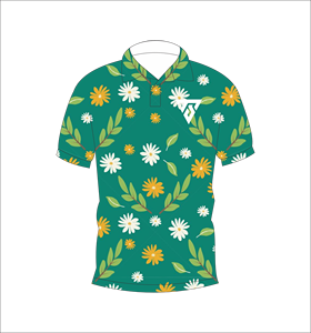 Camisa Polo para Hombre con Estampado de Hojas Florales Verdes, Sublimación Personalizada, Manga Corta, Verano, Casual, Transpirable, Ligera, para Golf - Product Image 1