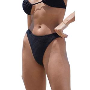 Ensemble de bikini fait main à coupe haute, design minimaliste uni, maillot de bain femme taille basse, style brésilien sexy, tenue de plage - Product Image 6