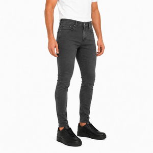 Jeans de Algodón para Hombre, Corte Slim Fit, Lavado Oscuro, Cintura Media, Cierre de Botones, Estilo Casual, Color Sólido, Bolsillos, Tejido Transpirable - Product Image 4