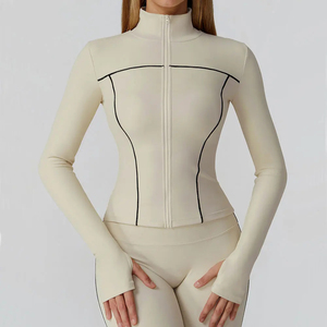 Vêtements de yoga pour femmes, veste de sport, t-shirt de course à manches longues, vestes de sport, haut d'entraînement, vêtements de gym, haut de yoga - Product Image 5