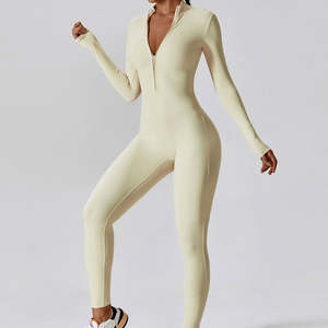 Combinaison de sport sans fermeture éclair pour femmes, sans couture, manches longues, vêtements de yoga et de gym, ensemble de vêtements de sport confortables et extensibles - Product Image 4