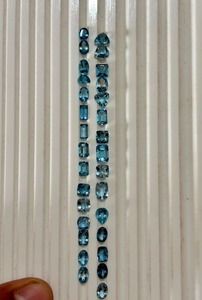 Pierres précieuses naturelles en vrac de 14,3 carats, taille poire, couleur bleue, taille libre pour la fabrication de bijoux, 30 pièces, Mehrajudin Gems MG-NU991 - Product Image 2
